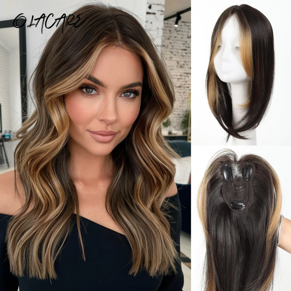 

Синтетический восьмизначный парик с челкой для женщин, верхняя часть головы, чтобы покрыть белые волосы и увеличение объема волос, кусочки парика LM