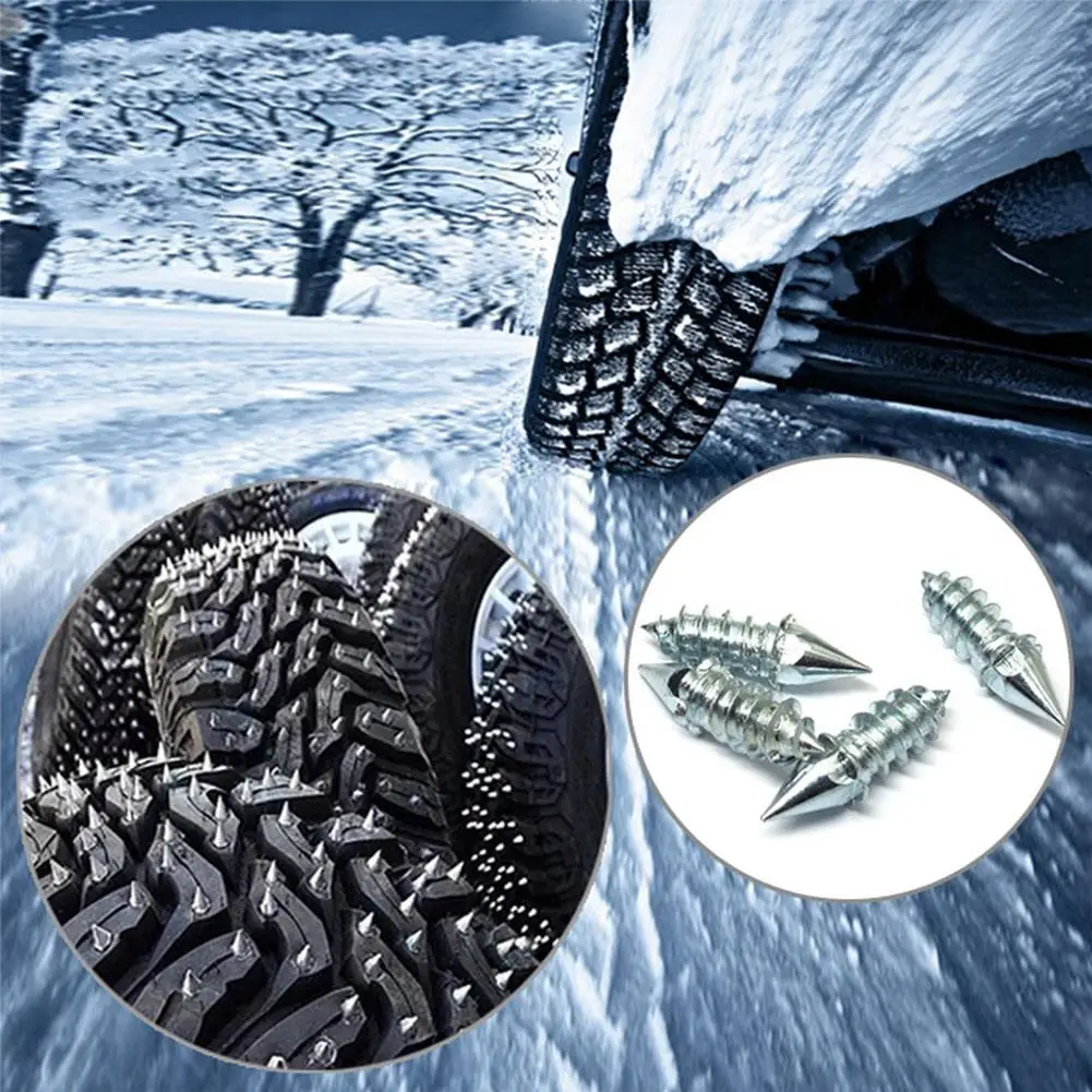 100Pcs Universal Winter Car Tire Anti-Slip Screws Nails Car Tire Double Head Spikes Anti Skid Chains Studs For Car