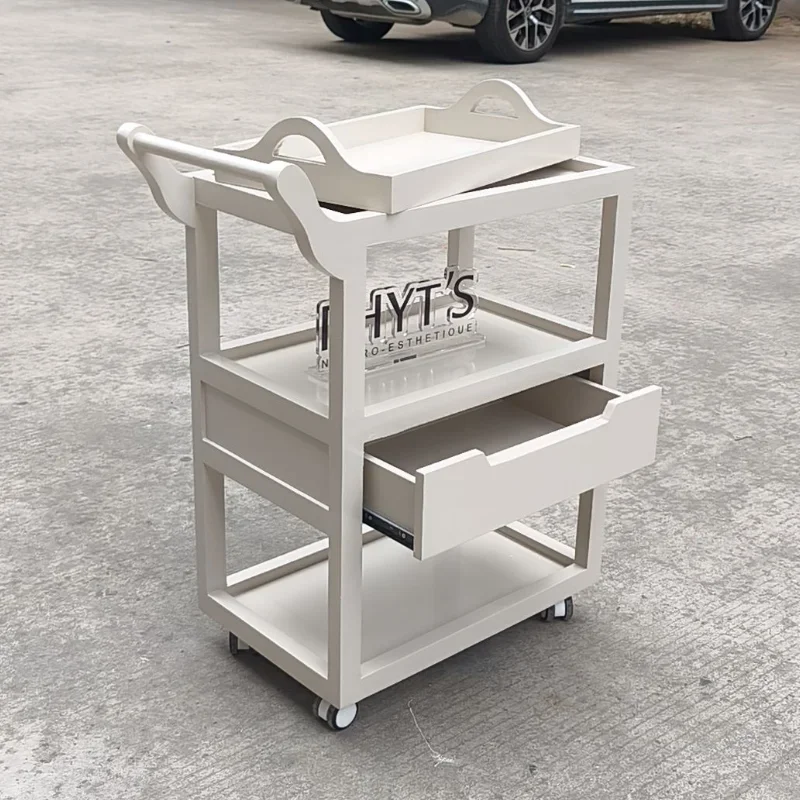 Beauty Salon Multilayer Rolling Cart Storage Shelf Nordic Drawers Designers Salon Trolley Hotel Furniture Kosmetik Wagen FYST