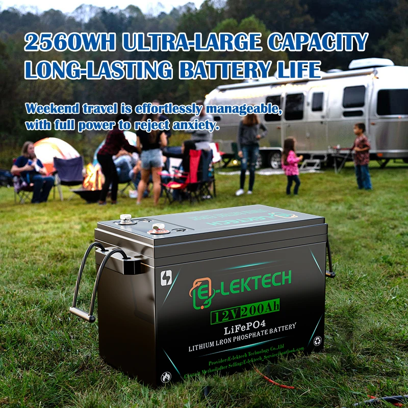 12V 200Ah LiFePO4 Lithium Battery, Built-in 150A BMS, 4000-10000 Cycles, Perfect for RV, Solar, Marine, Camping, Off-Grid, Trolling Motor