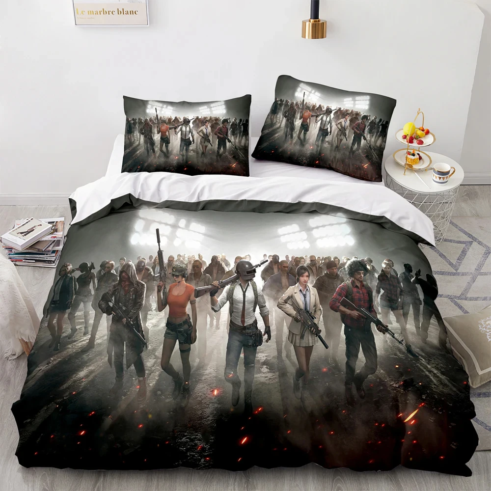 PUBG Single Men Women 3D Printed Duvet Cover Queen King Size for Boys Bedroom Duvet Cover Bed Set Quilt Cover Pillowcase