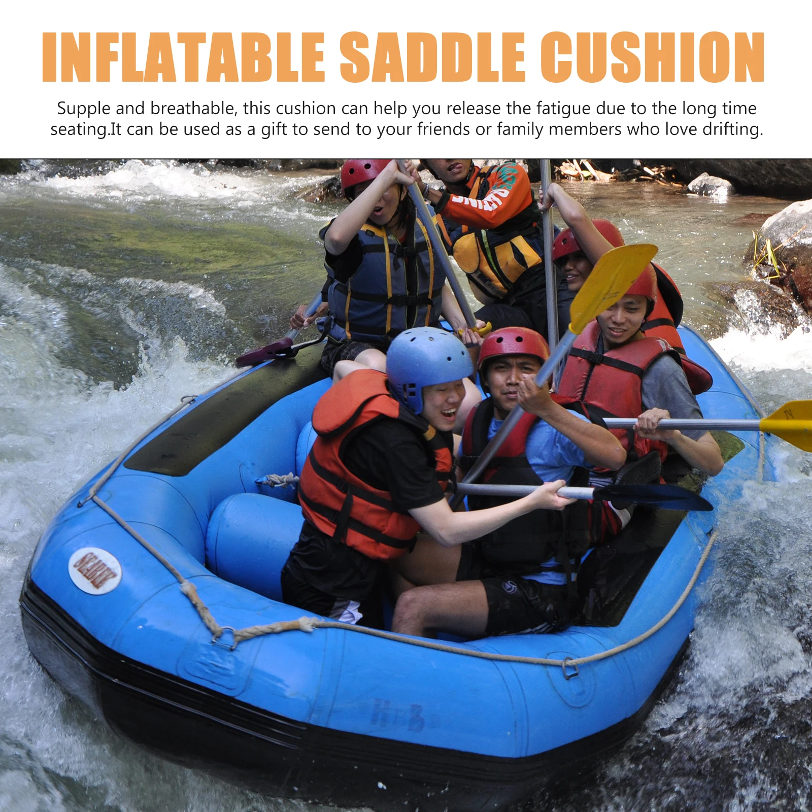 

Inflatable Seat Pad High Resilience Pvc Lightweight Breathable Portable For Boat Rafting Water Sports Outdoor Drifting