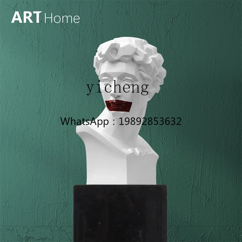Modern Art David Sculpture Ornament Entrance Table Abstract Figures Soft Decoration