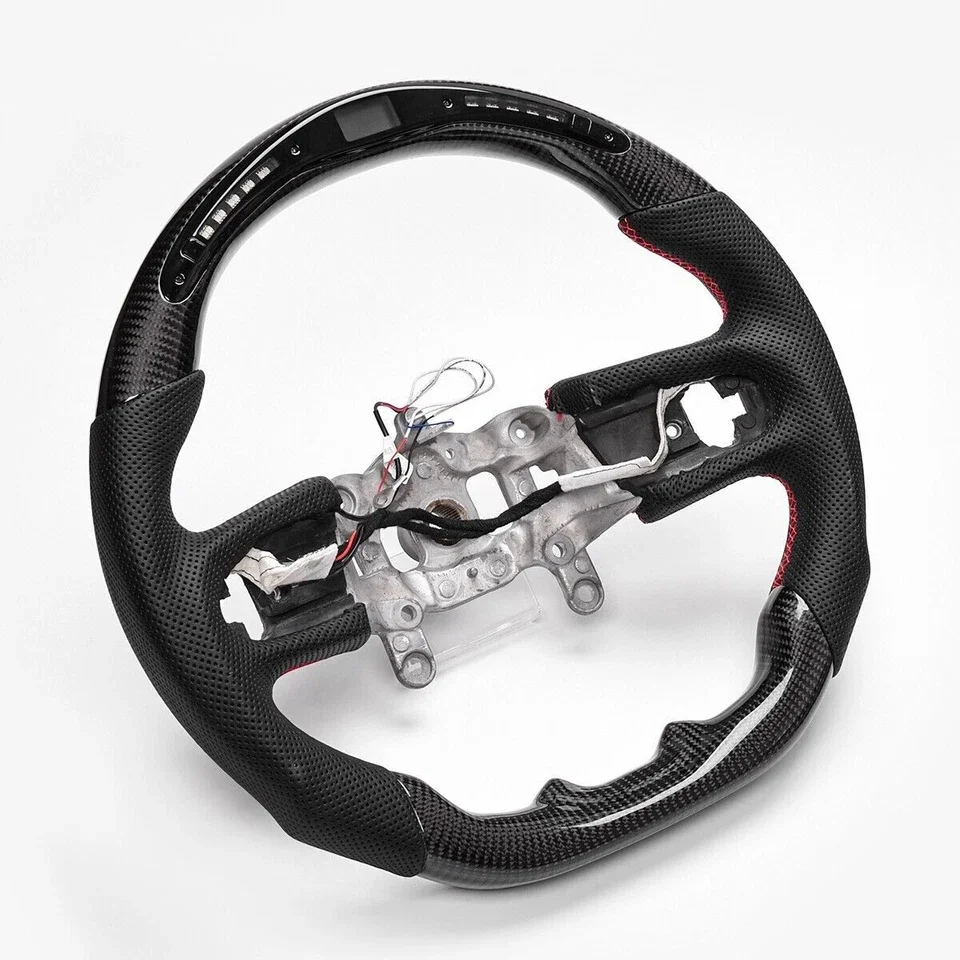 

Светодиодный руль из углеродного волокна для Jeep Wrangler JL GLADIATOR 2018-2025 с подогревом, кожаный, автомобильные аксессуары