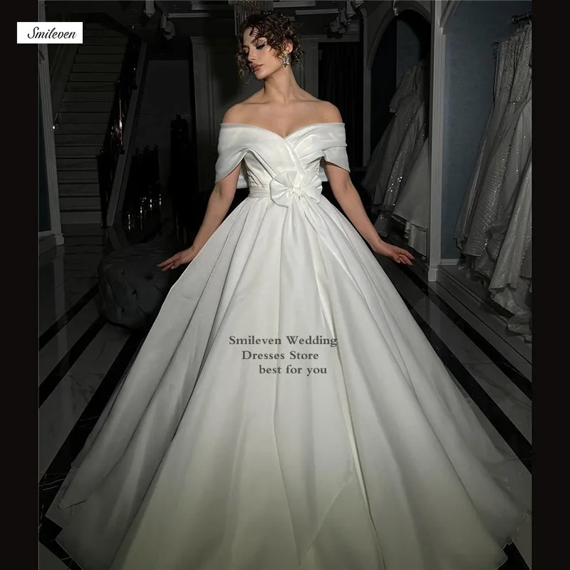 

Smileven Organza Wedding Dresses Off The Shoulder Princess Wedding Dress Lace Robe De Mariee Wedding Gowns Customized