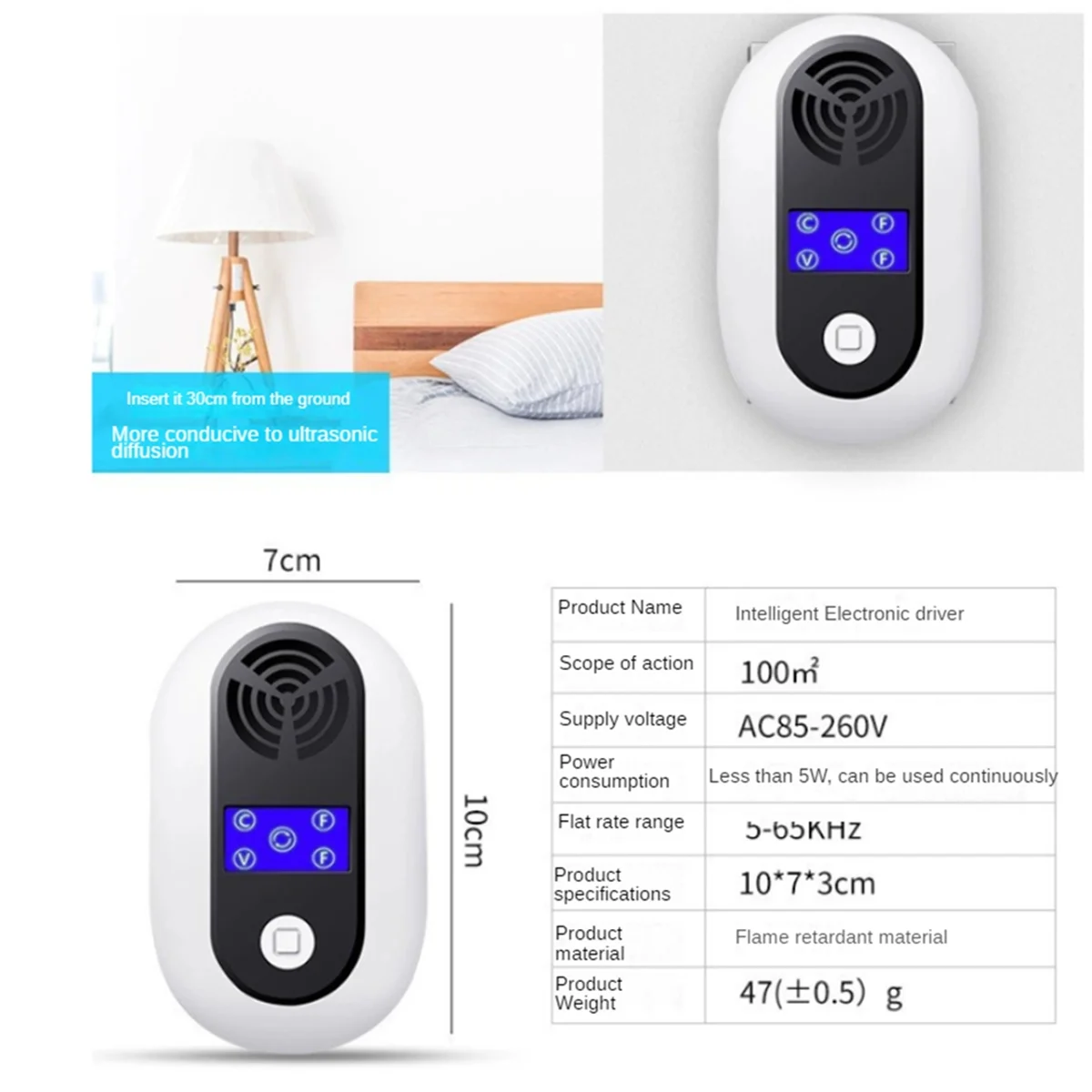 Repelente electrónico de ratas, dispositivo de Control para mosquitos, insectos, arañas, roedores, enchufe estadounidense