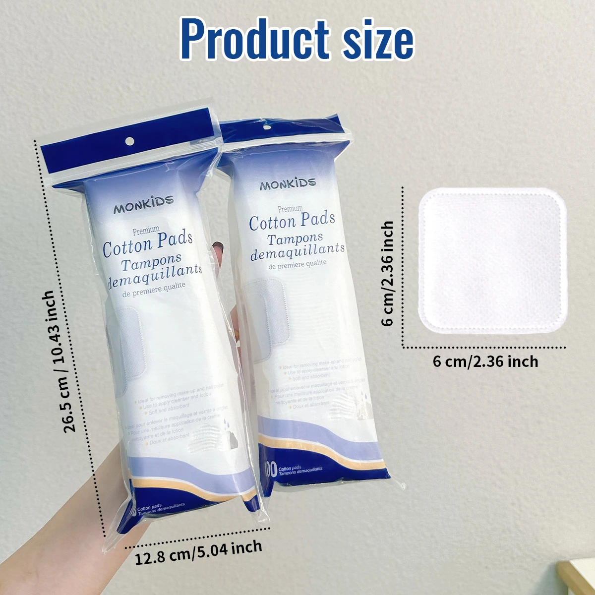 200個のソフトスクエアメイク落としパッドは、毎日の洗顔とメイク落としに使用されます。