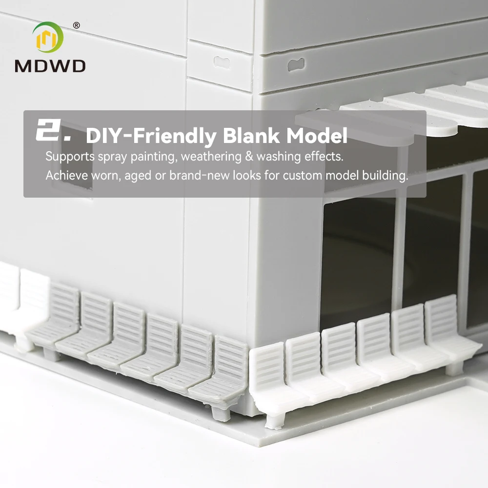 10 pièces, modèle de banc public à l’échelle HO 1:87 – accessoires de scène pour maquette de train, en plastique ABS blanc, kit de construction pour diorama miniature.