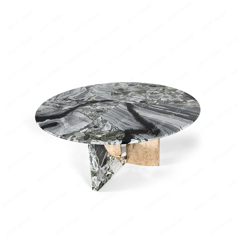 Marble Dining-Table round Household Small Apartment Modern Minimalist round Table Combination