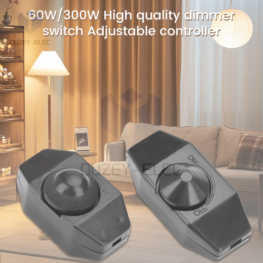 สวิตช์ควบคุม sakelar peredup ปรับได้10ชิ้น220V 60W/300W สวิตช์ไฟหรี่ไฟ aksesoris Lantai เปิดปิดที่มีคุณภาพสูง