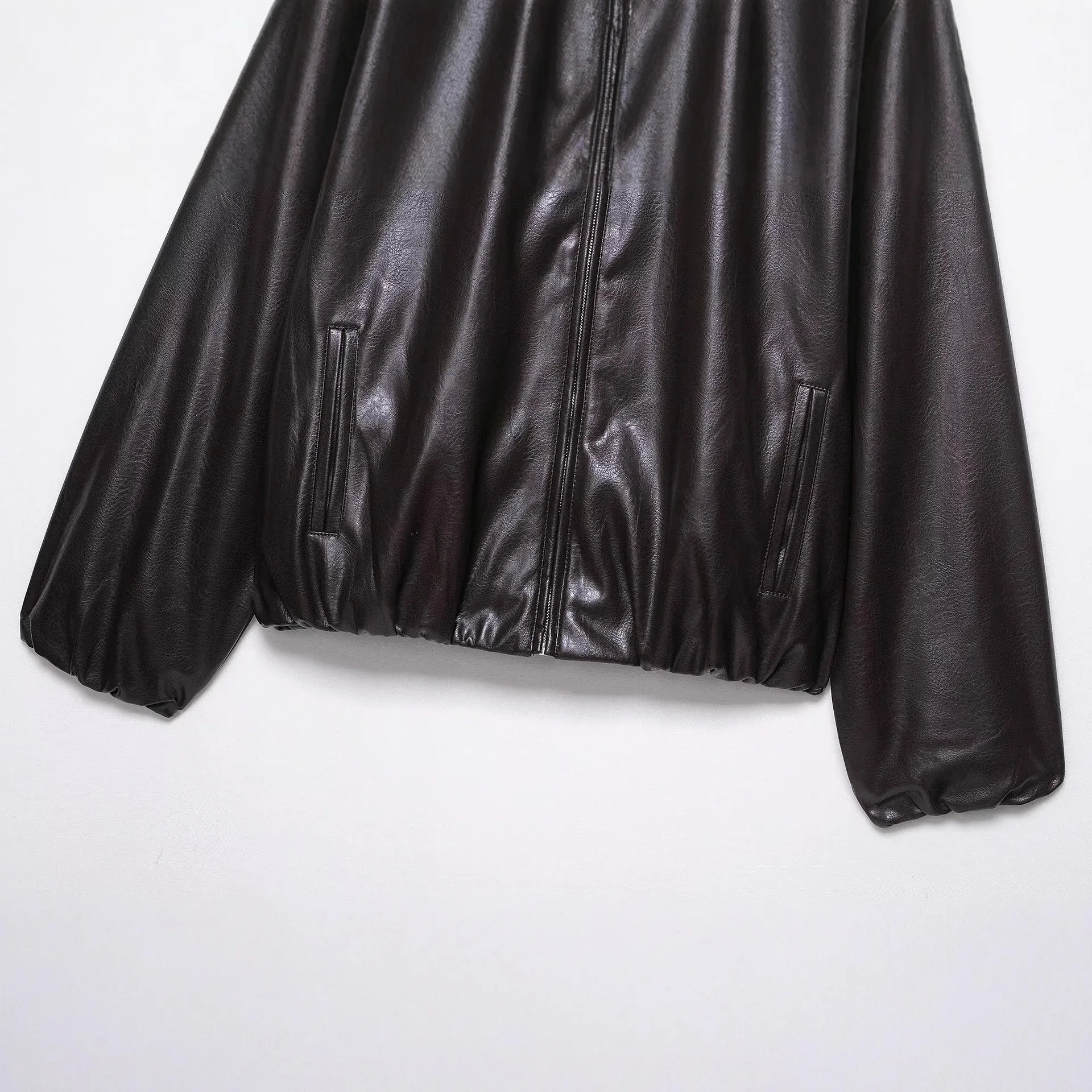 Jaqueta Casual Solta Estilo Piloto Moda Fena Outono Novo Estilo Manga Longa Gola Reversível à Prova de Vento com F de...