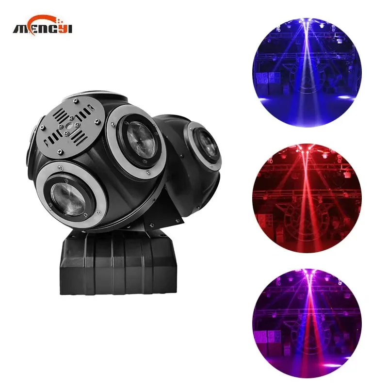 ثلاثة رئيس 12 شعاع العين الليزر Bobblehead ضوء RGB Dj شعاع ضوء كوكب ضوء لشريط ملهى ليلي ديسكو الأحداث #4