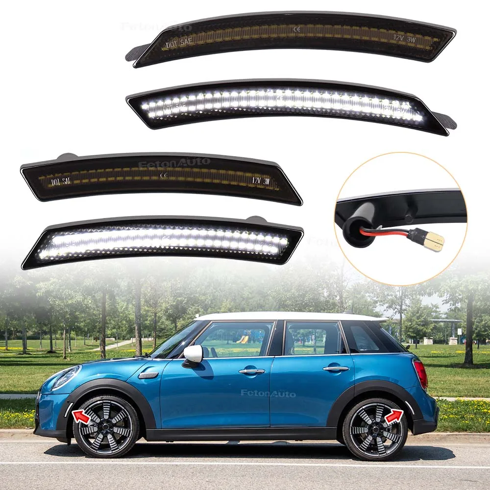 4pcs LED Front Rear Bumper Lights Car Driving Side Sign Turn Signal Indicator Light for Mini Cooper R55 R56 R57 R58 R59 R60