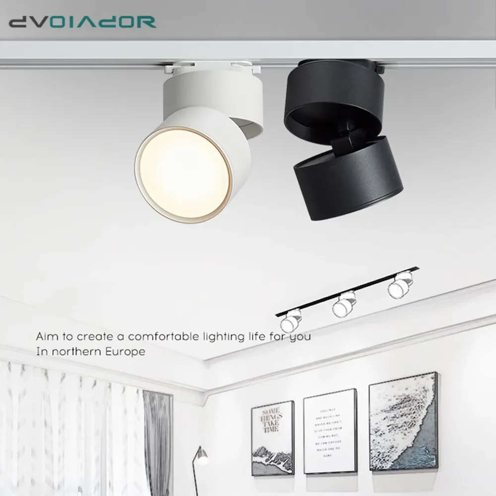

Led Track Lamp Aluminum High Quality Track Rail Light Fixture Foldable and 360° Rotatable Ceiling Lighting For Kitchen Bedroom