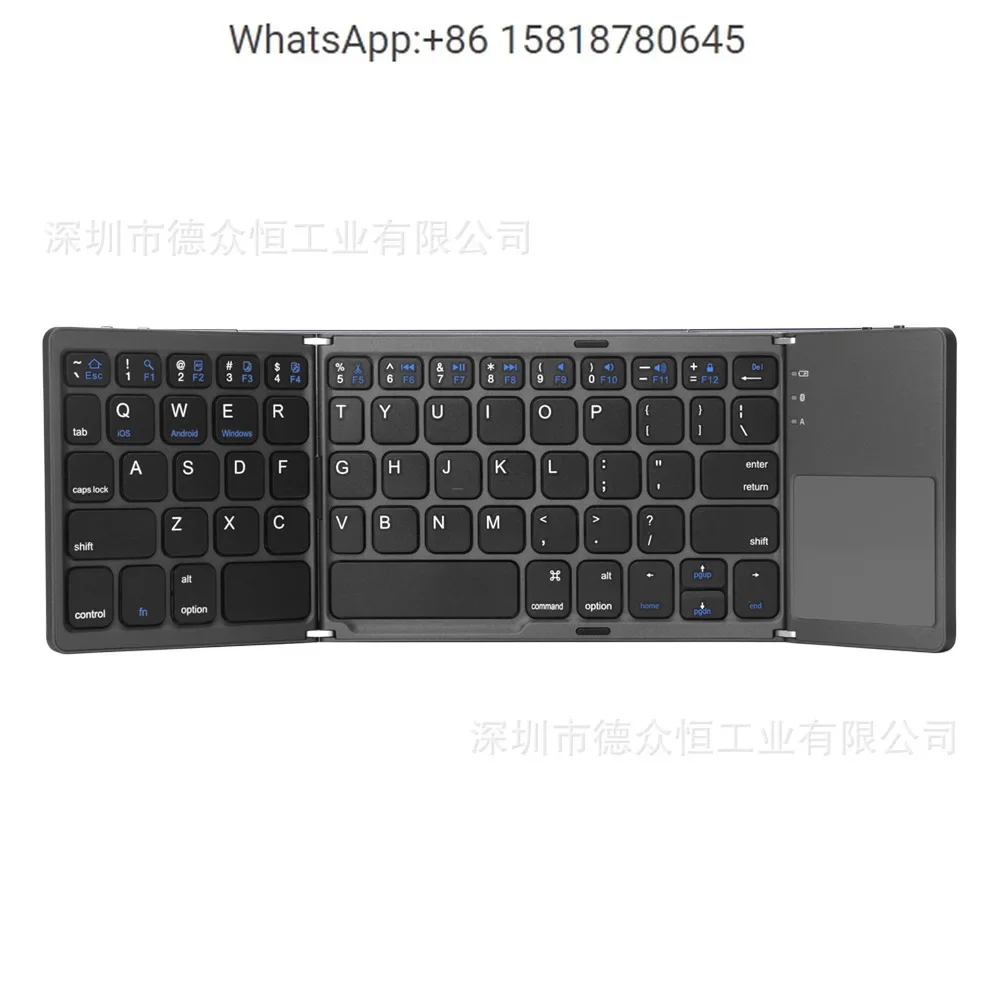 Qian-ye B033 folding ultra-thin is suitable for ipho-ne surface for Hua-wei for Sam-sung Bluetooth keyboard three systems.