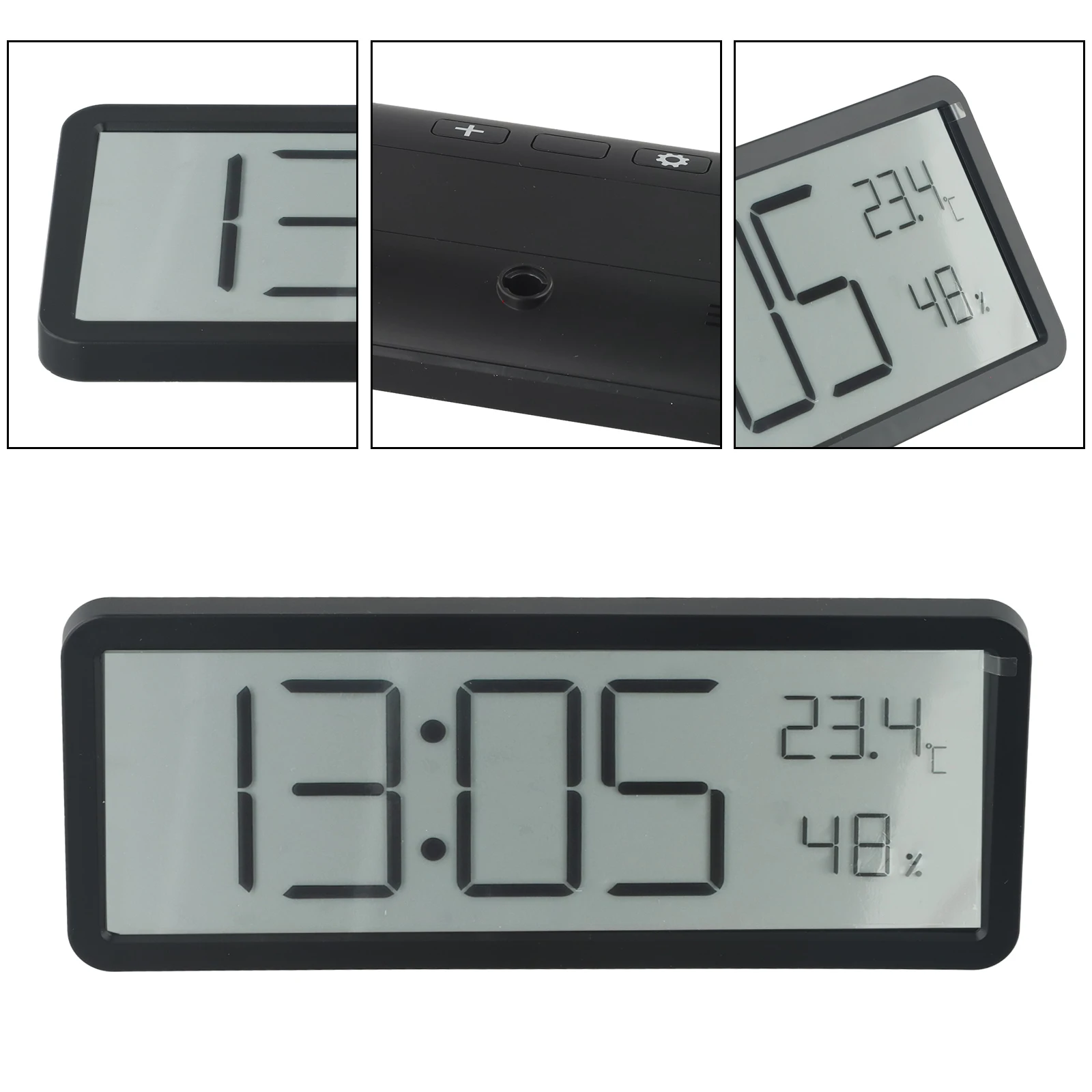 Electronic Clock Digital Wall Clock Simple Time Temperature Creative Humidity Display LCD Screen Digital Living Room Wall Clock