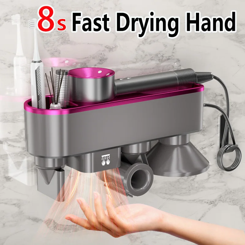 For Dyson Wall Mounted Hair Dryer Holder For Xiaomi Hair Dryer Change Into Automatic Hand Dryer  with Storage Box hanger