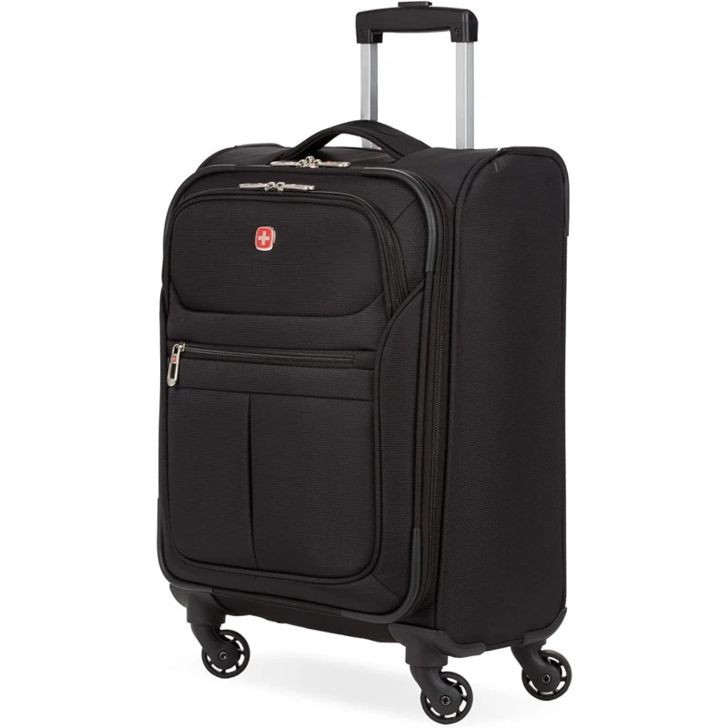 4010 Softside Luggage with Spinner Wheels, Black, 3-Piece Set (18/23/27)