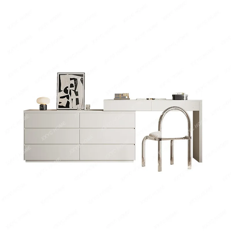 

Retractable Dresser Chest of Drawers Integrated Bedroom Small Apartment Modern Simple Makeup Table Bed Bed Front Cabinet Desk