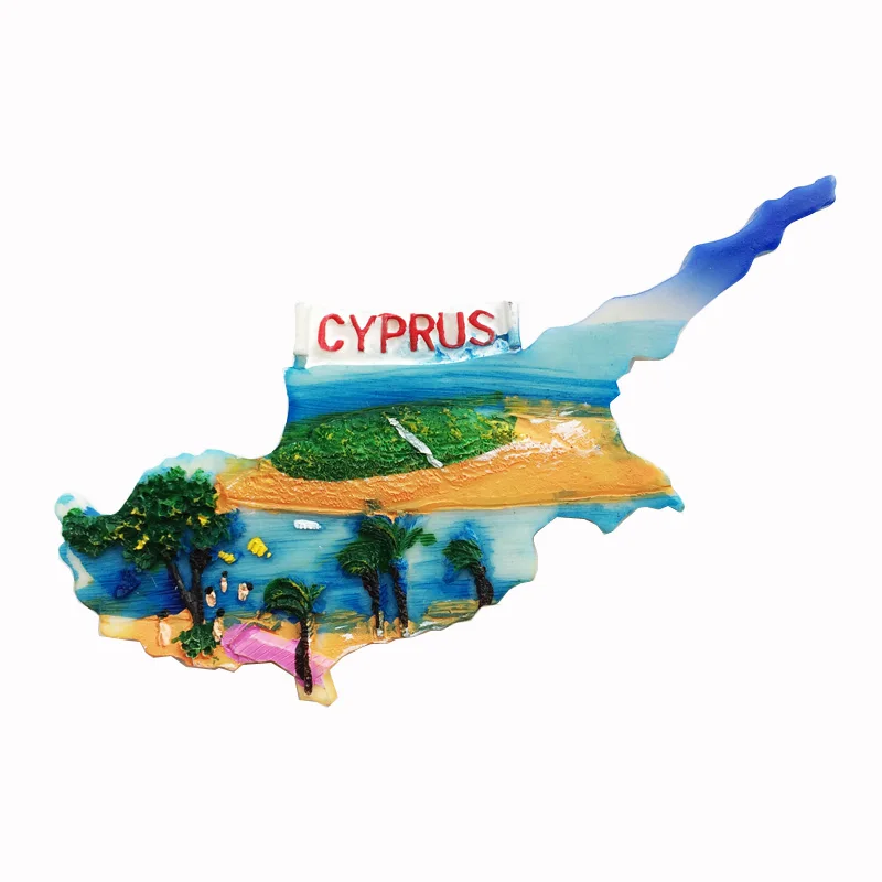 Personalized Cyprus Map Fridge Magnet Decoration Message Stickers Crafts Tourism Souvenir