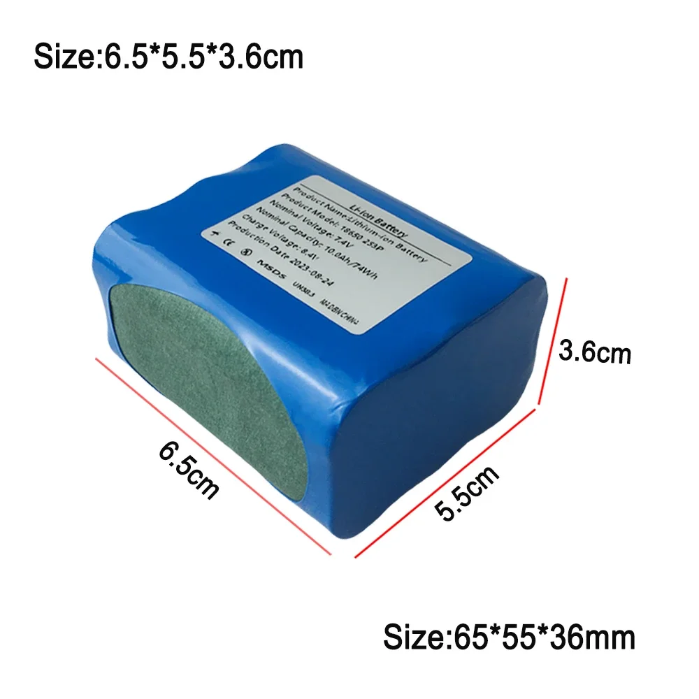 釣り用リチウム電池,LEDライト,Bluetoothスピーカー,2s3p,7.4v,10 Ah, 10000mah,緊急DIY, 18650