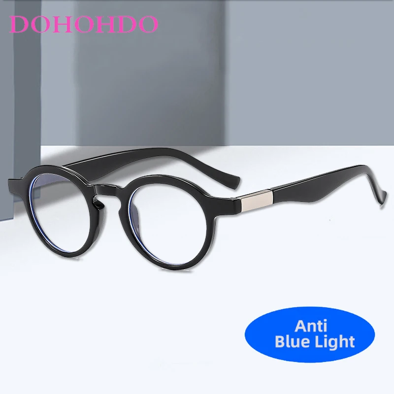 

Vintage Luxury Brand Designer Small Frame Circular Anti Blue Light Glasses Men Women Fashion Classic Computer Glasses For Gaming