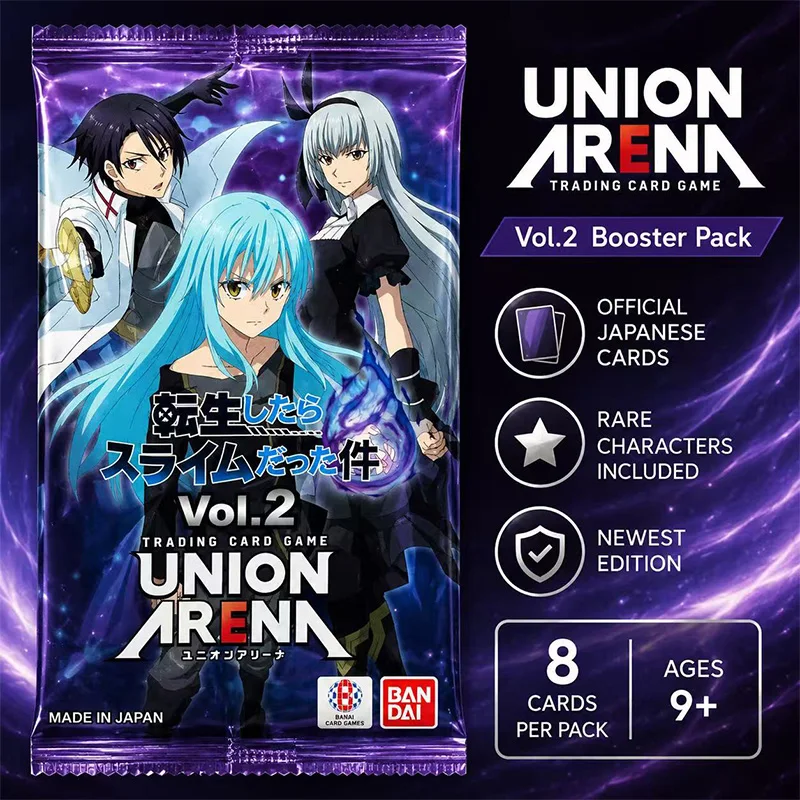 

Bandai Union Arena Vol.2 That Time I Got Reincarnated as a Slime Booster Pack Japanese Trading Card Game Collectible Anime Cards