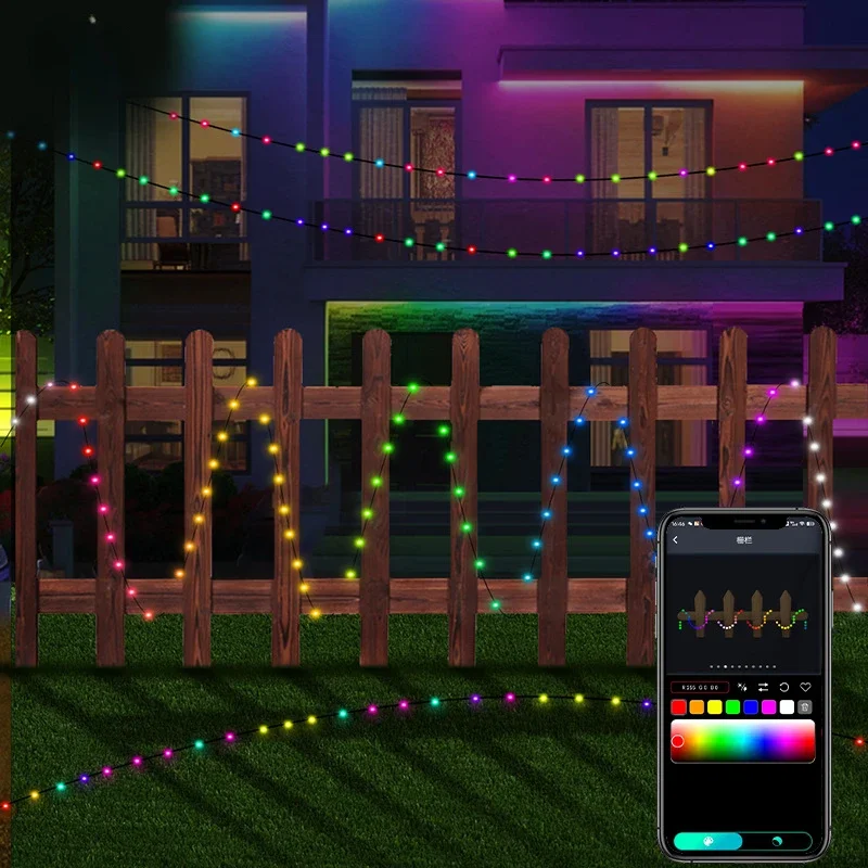 APP RGB Phantom การสร้างแบบจําลองสี String ไฟ DIY จุดควบคุมไฟ LED วันคริสต์มาสตกแต่ง Ambient Lights