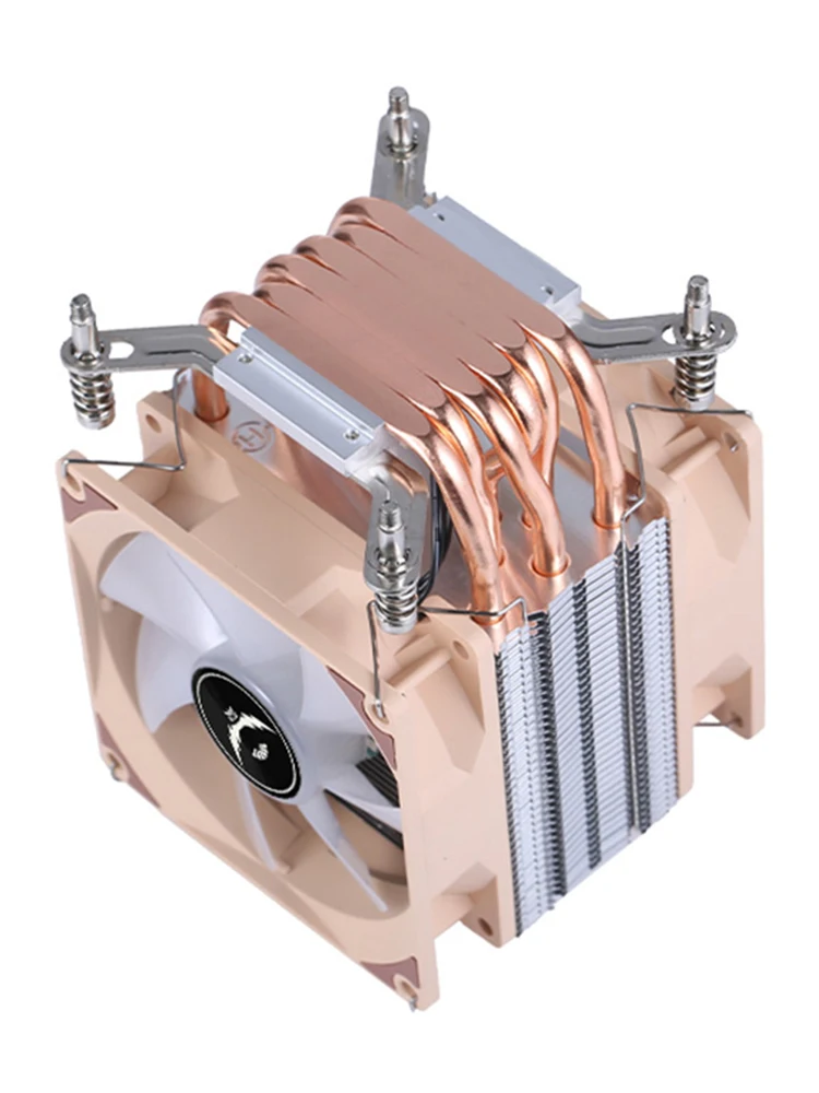 QiuzAim Chłodzenie Procesora Wentylator X79 X99 Chłodzony Powietrzem 2/4/6 Heat Pipe Radiator 90mm 4pin/PWM Instalacja LGA2011-3 2066 115X 1200 1700 — zdjęcie produktu 7
