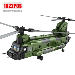 Aircraft Series Chinook Helicopter Building Blocks Model Famous WWII Military Fighter MOC Brick Sets Boys Toys Gift For Children