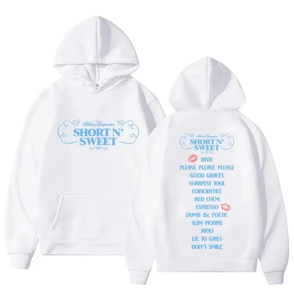 Sabrina Carpenter Short 'N Sweet Tour 2025 Hoodie Men Women's Fashion Hip Hop Pullovers Sweatshirts Winter Casual Fleece Hoodies