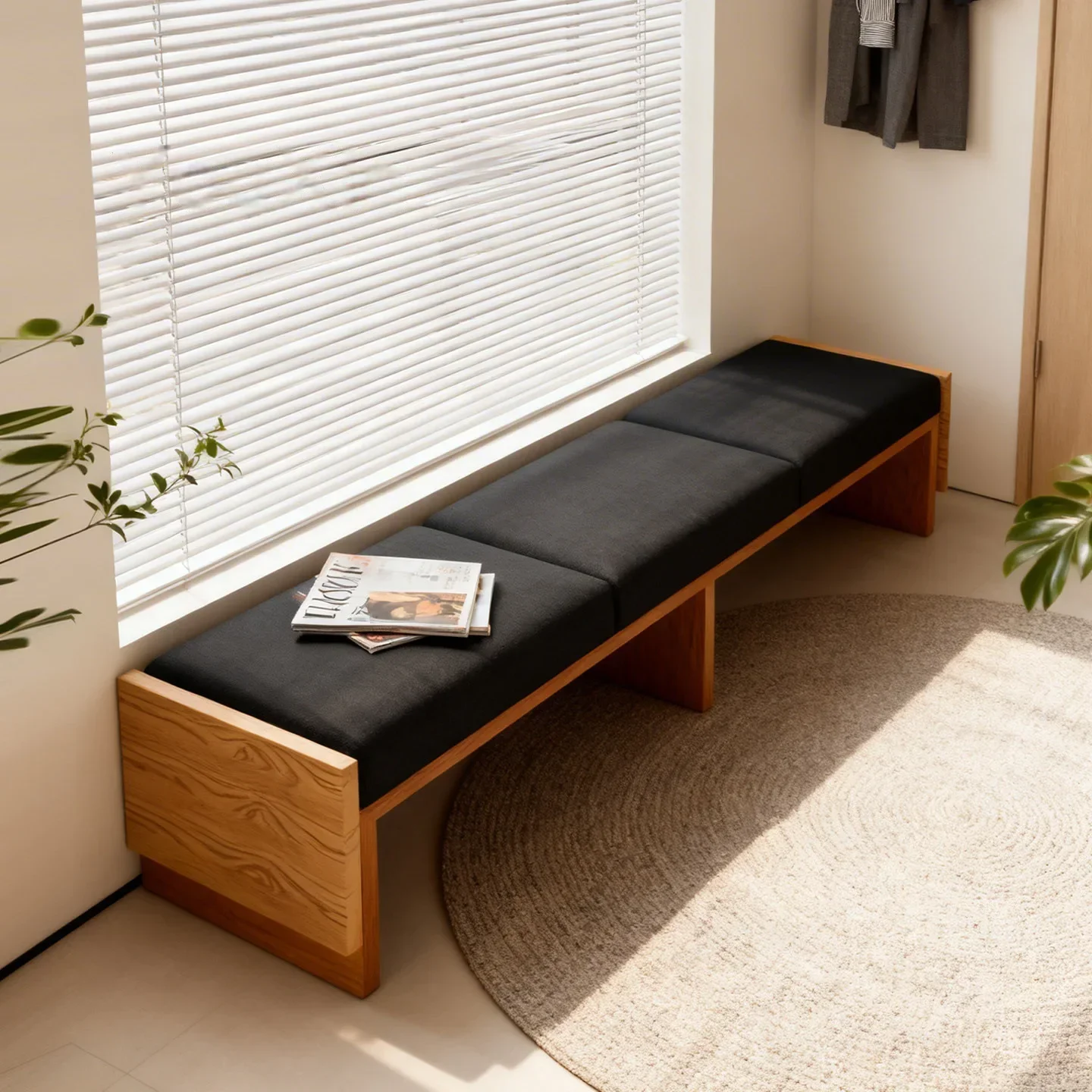 Wabi designer living room solid wood sofa cloakroom foyer shoe change bedroom bedside long stool