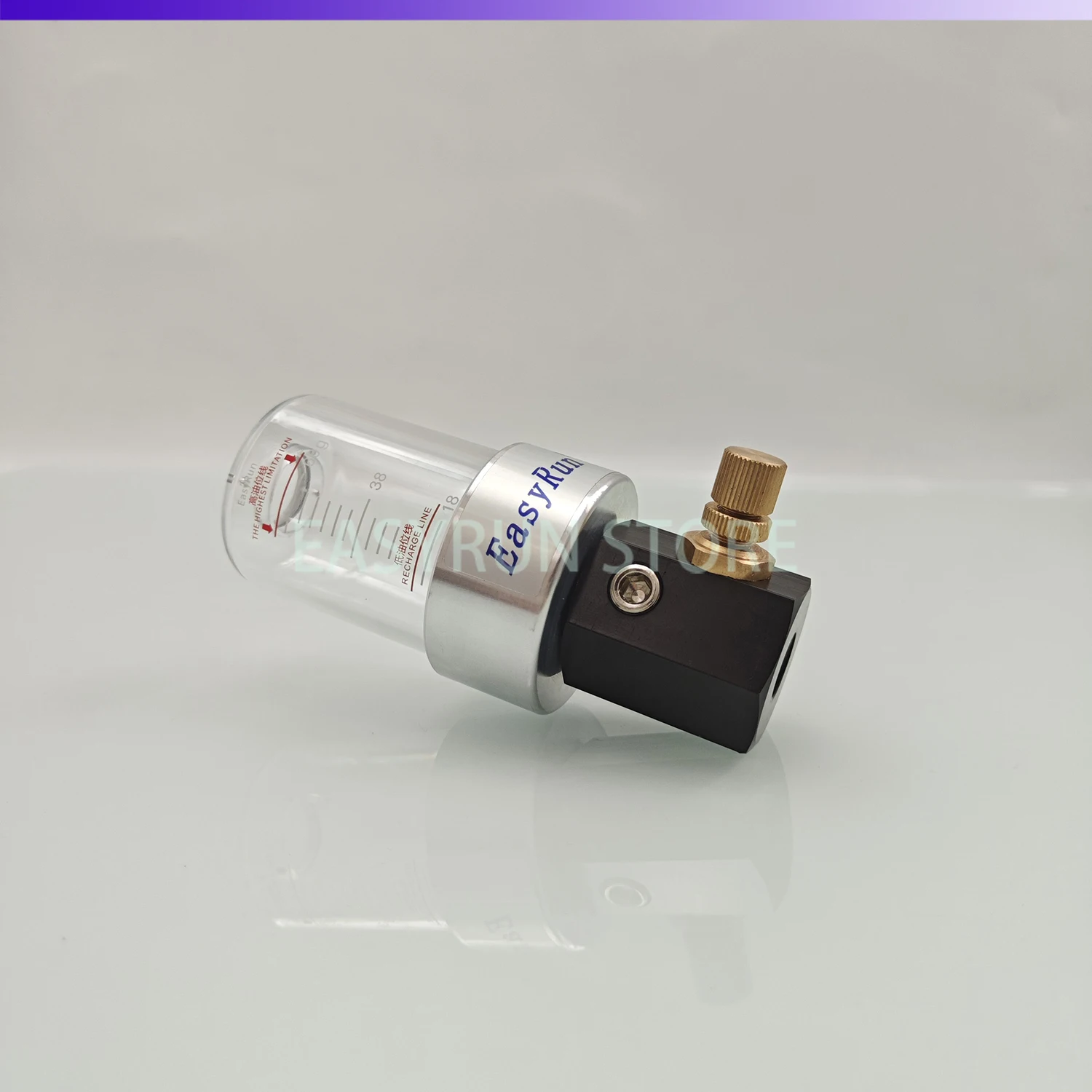 EASYRUN D60 Vaso Dosificador de Aceite de 60ml con Válvula de Flujo Ajustable y Rosca R1/4 para Lubricación de Motor