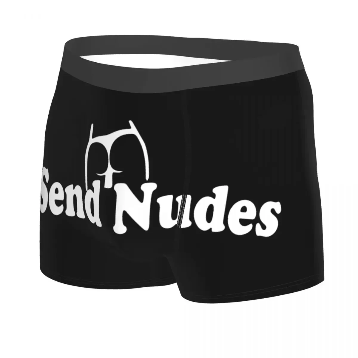 Sexy Send Nudes Boxers Shorts Funny Humor Joke Quotes Underpants Men's Stretch Briefs Underwear