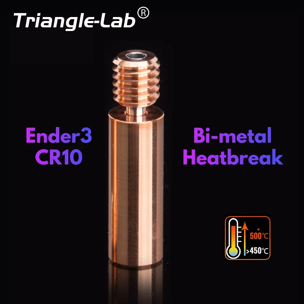 R Trianglelab Ender3 CR10 Copper Alloy Bi-Metal Heatbreak 27.5MM Length M6 Thread For ENDER 5/3 CR-10S 1.75MM Filament Smooth