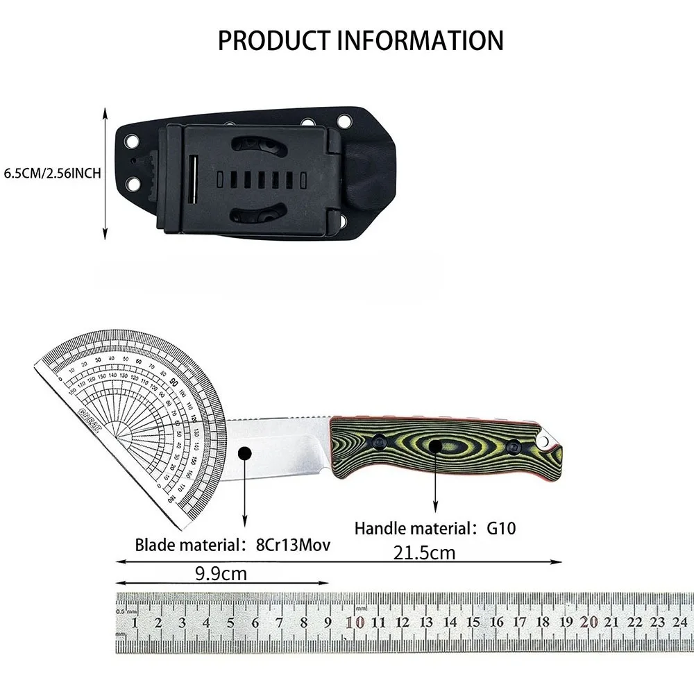 15002 Practical Jungle Exploration Hiking Adventure Climbing Tools Compact Outdoor Camping Fishing Fixed Knives Daily Use Gift