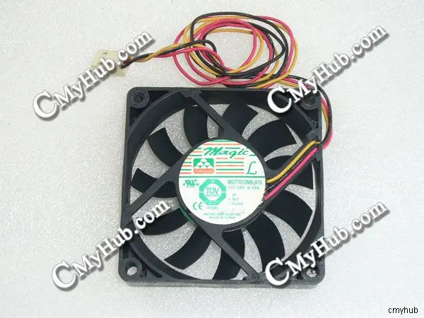 For Protechnic MGT7012MB-A15 DC12V 0.13A 7015 7CM 70MM 70X70X15MM 3pin Cooling Fan MGT7012MB-A15