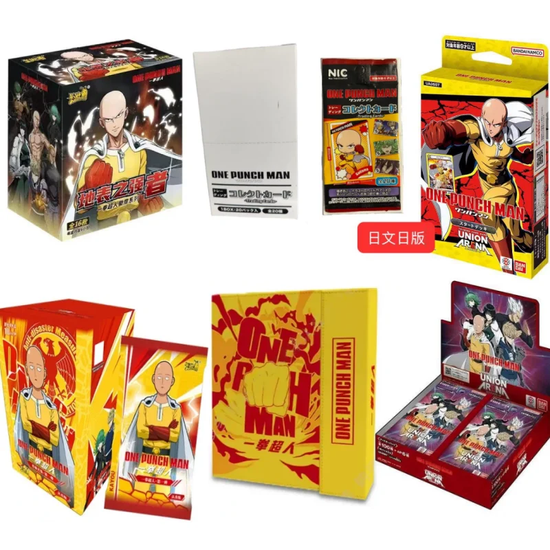 Original One Punch Man Battle Cards Anime Figures Saitama Genos Card Bronze Barrage Flash Collection Card Toy Gifts for Children