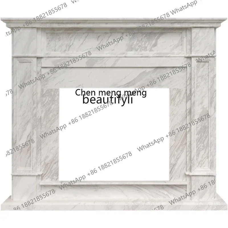 

new styleMarble Stone Carving Fireplace Light Luxury and Simplicity Curio Cabinet Jazz White Fireplace Mantel ss 7304