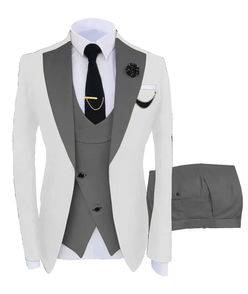 G086  Men's three-piece suit business banquet host suit groomsmen suit