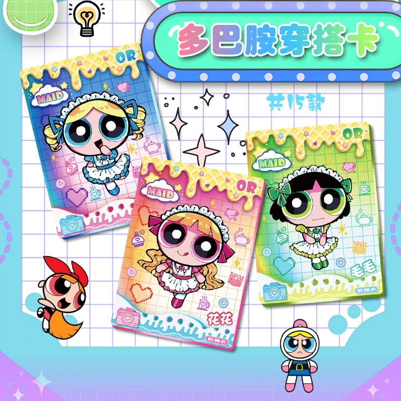 The Powerpuff Girls Card Blossom Bubbles Buttercup Professor Utonium Toy, colecciones raras, tarjetas de Anime, regalo para niños