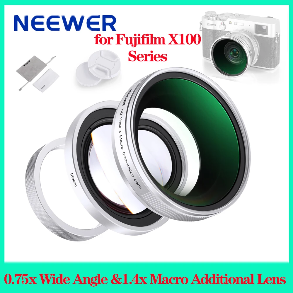 

NEEWER LS-47 49mm 0.75x Wide Angle and 1.4x Macro Additional Lens for Fujifilm X100 X100S X100F X100T X100V X100VI Cameras