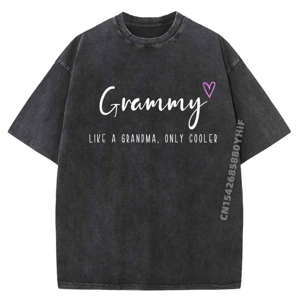 

Grammy Like A Grandma Only Cooler Mother Day 3XL Men Clothing Printed T Shirts Oversized Washed Shirt Graphic Tops