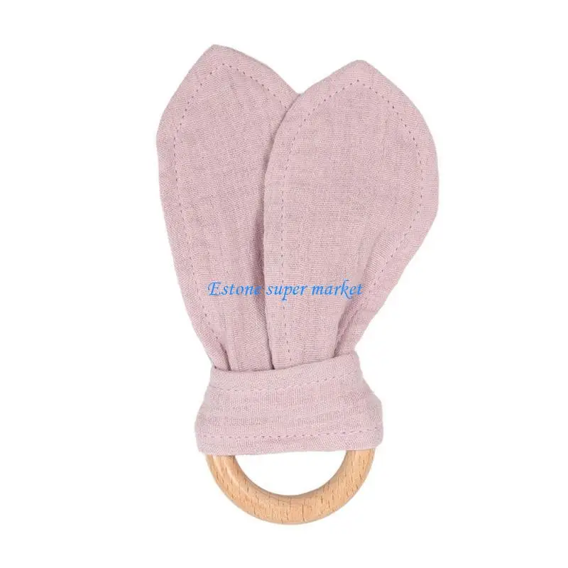 090B Cartoon Bunny Ear Teether DIY Chain Pacifier Accessories Shower Gift for Baby Teething Teethers Toy