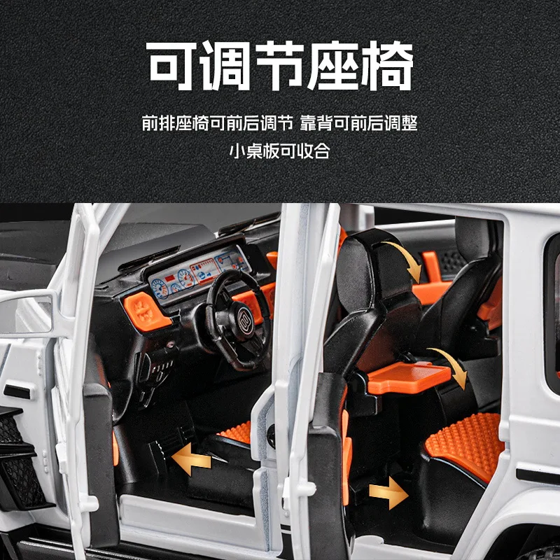 1:22 g800 simulação veículo off-road modelo de liga som e luz puxar para trás coleção brinquedo das crianças presente carro de liga fundida