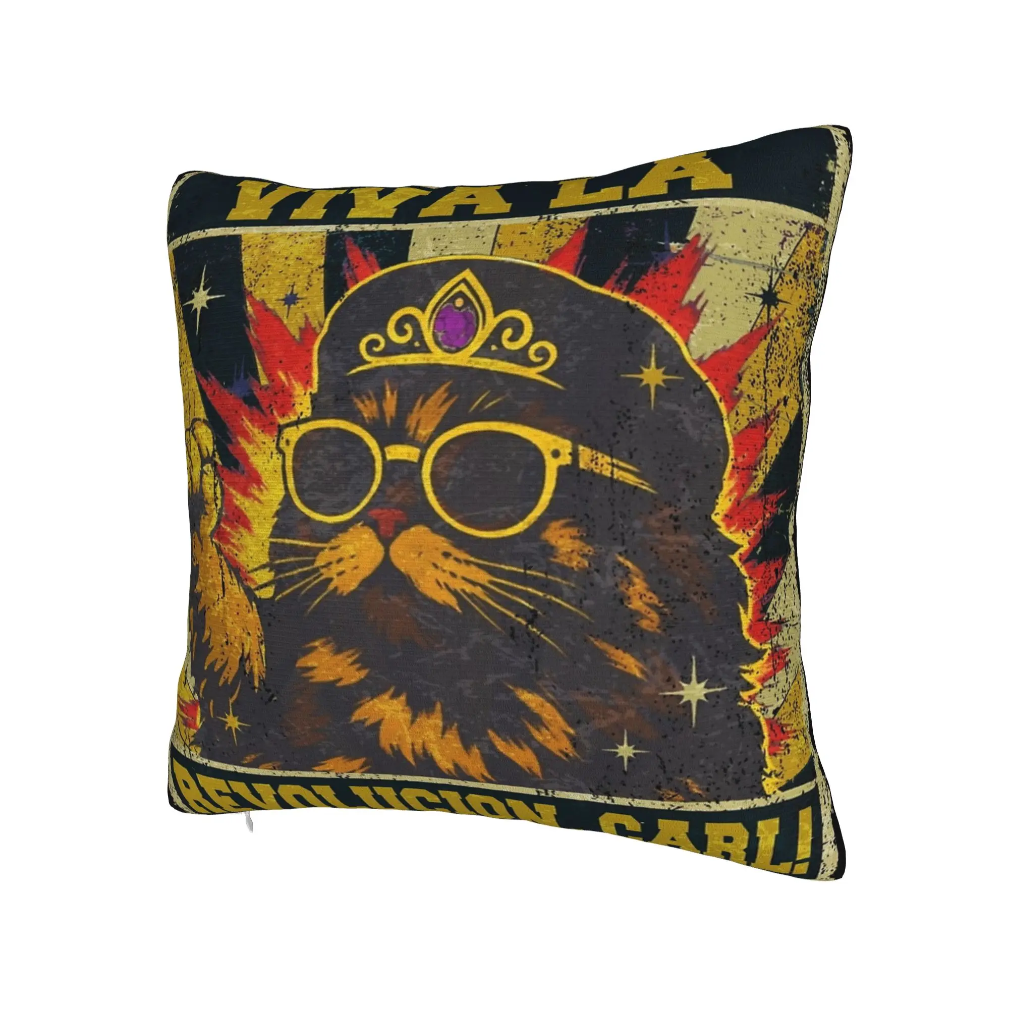 Decorative Pillow Cover Viva La Revolution Carl Cat Lover Merch Seater  Pillow Case Cover Zipper Multi-Size