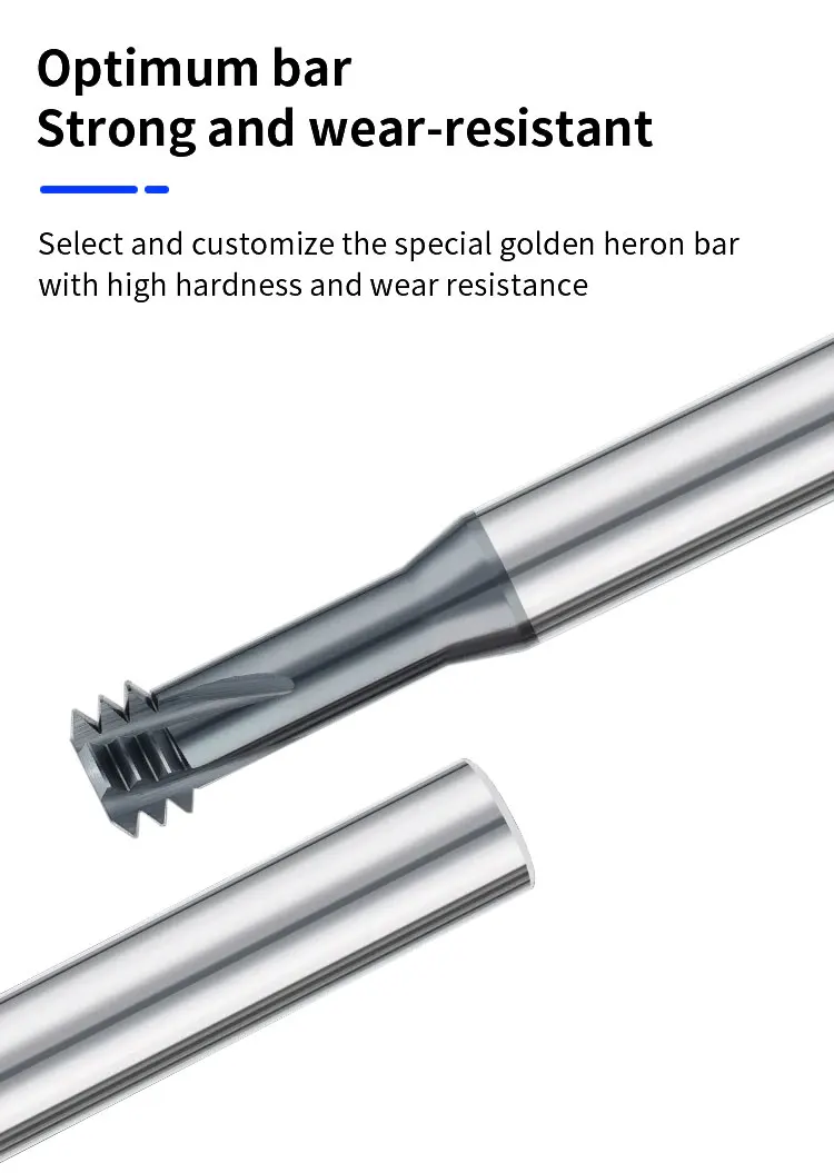 Fresadora de Rosca de Carboneto de Tungstênio Três Dentes Espirais Metric Router Bit para Steel End Ferramentas Cnc Hrc60