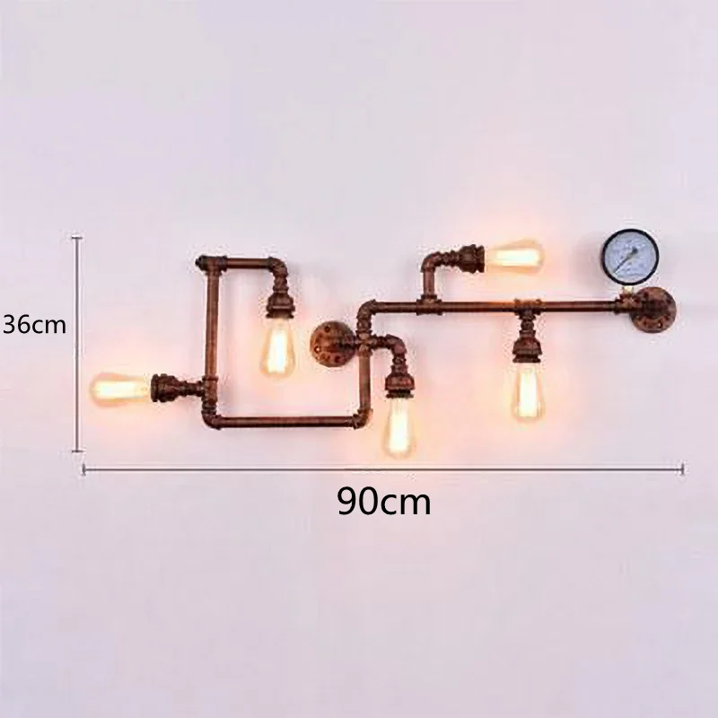 Nordic Vintage Pijp Wandlamp Industriële Decoratieve Stoom Punk Lamp Voor Foyer Bar Koffie Eetkamer Thuis Loft Wandlamp