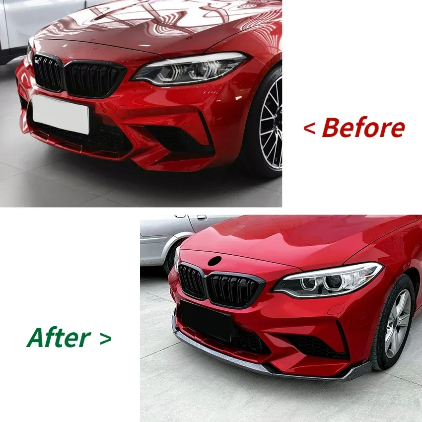 CS Style For BMW F87 M2 Coupe 2016-2021 Front Bumper Lip Body Kit Spoiler Splitter Bumper Canard Lip Splitter Car Accessories