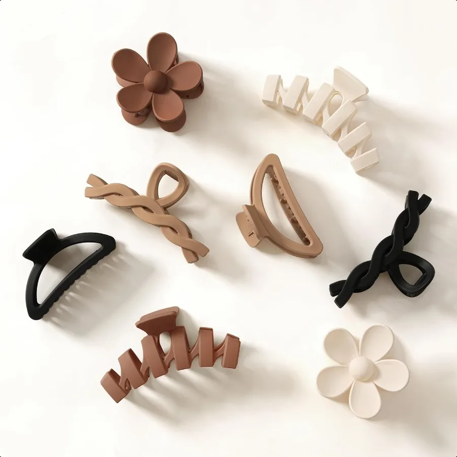 

8PCS Hair Clips for Women Flower Claw Clips for Thick Hair NonSlip Hair Accories with MultiStyles Gradient Color Hair Clips and